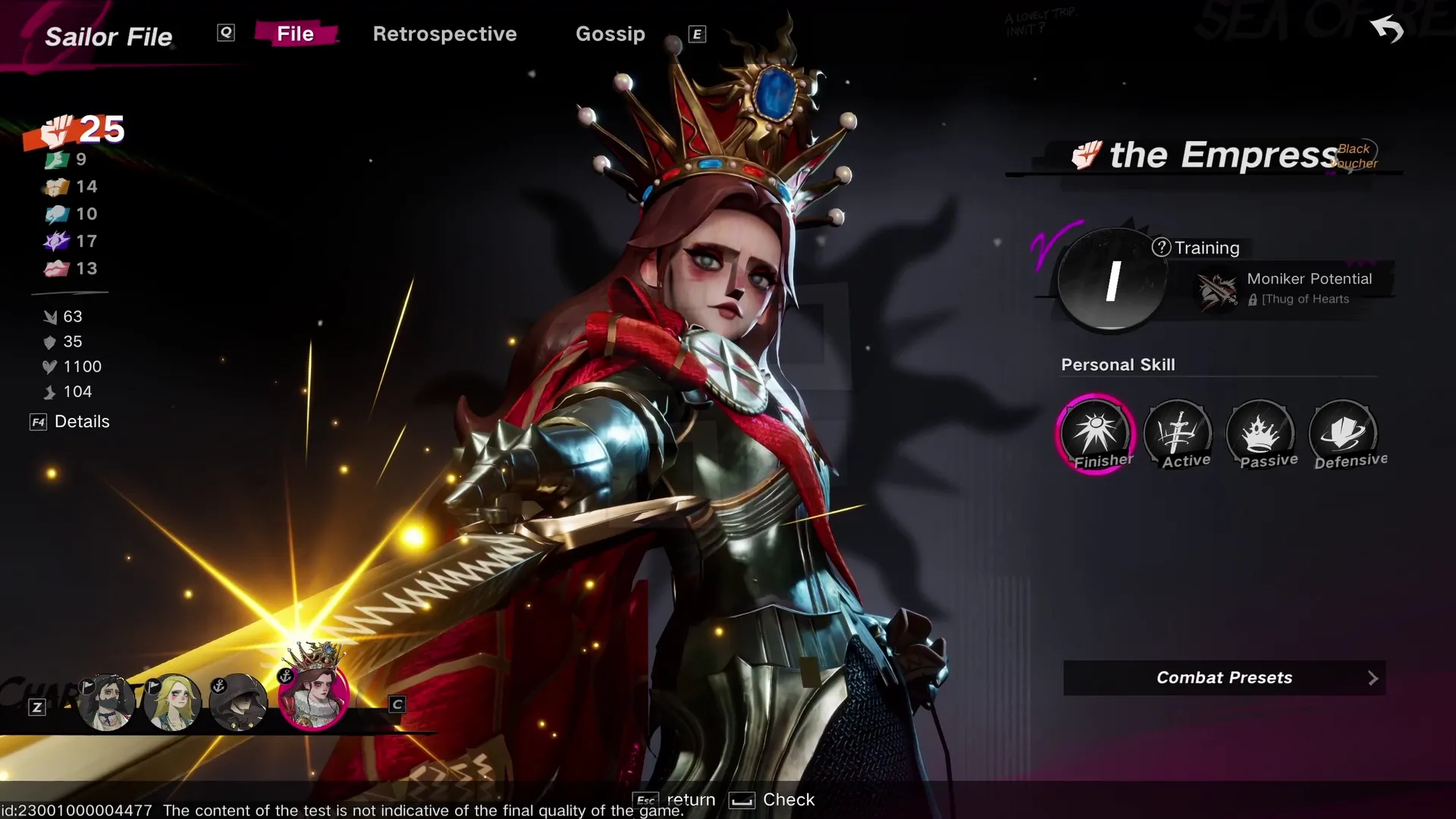 'The Empress', one of the available characters during the playtest