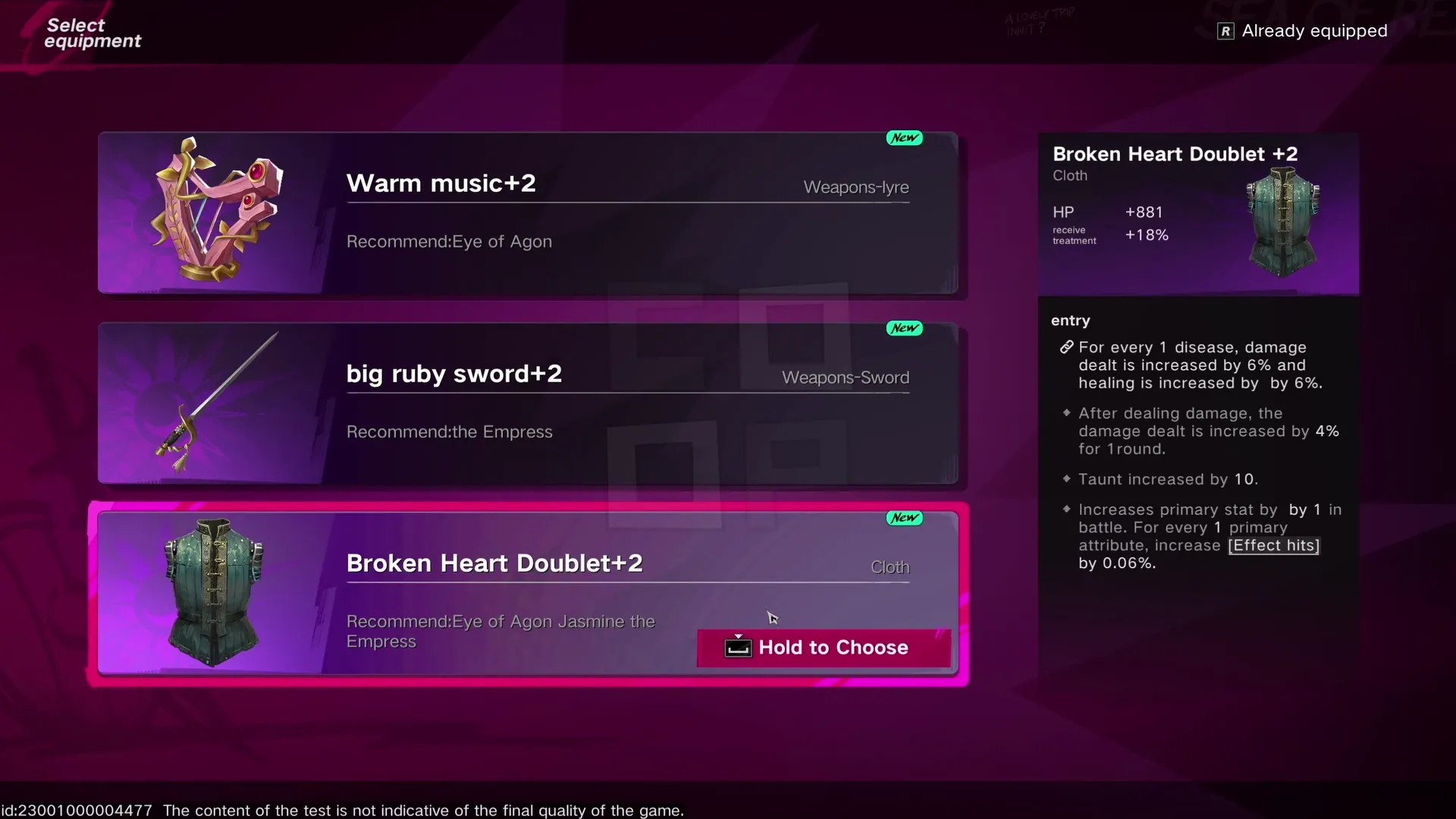 After defeating a boss, you get 3 rare loot pieces to choose from